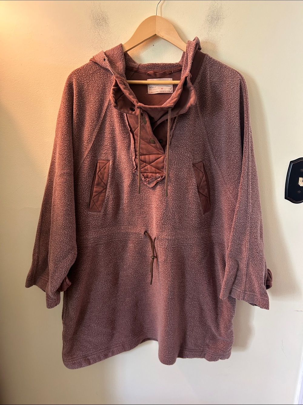 Free People Sadie Surplus Knit Jacket Cozy Hooded Oversized Sweatshirt Size XS